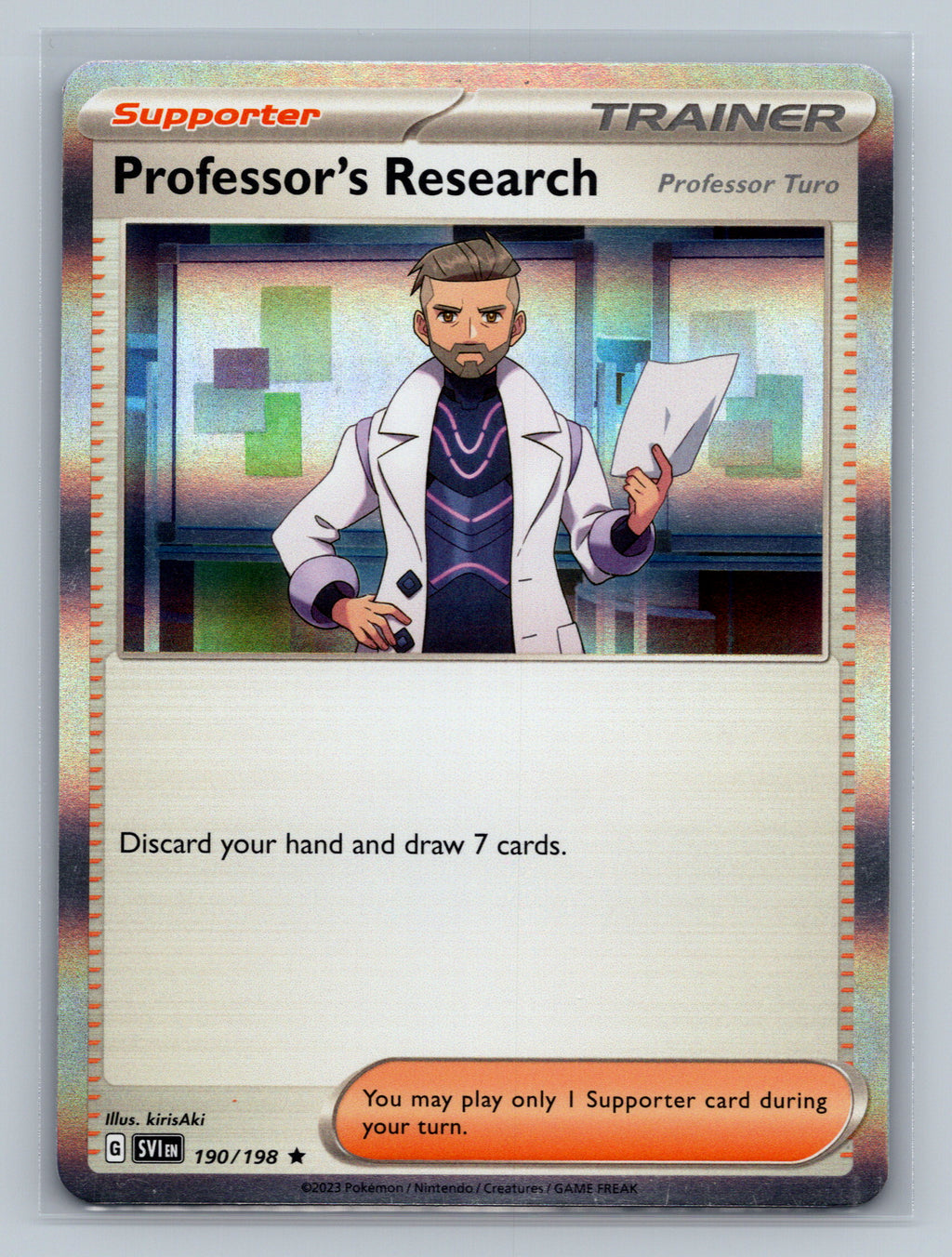 Professor's Research [Professor Turo] - 190/198 SVI Pokemon Card English Holofoil Near Mint