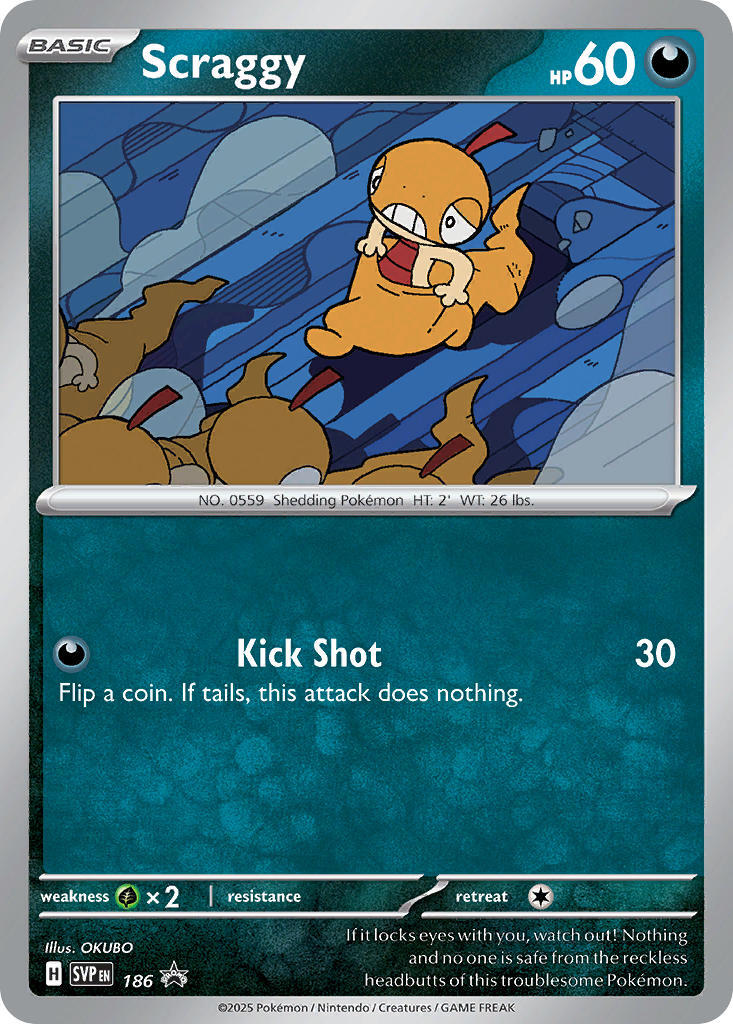 Scraggy - 186 (Cosmos Holo)