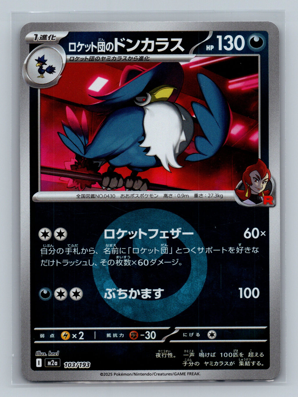 Team Rocket's Honchkrow (Energy Symbol Pattern)