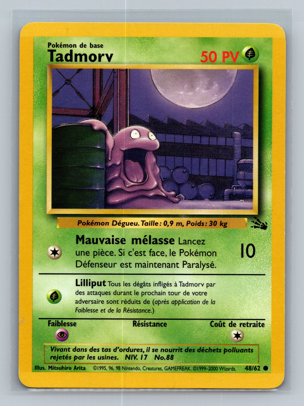 Grimer 48/62 FO Pokemon Card German Unlimited Moderately Played