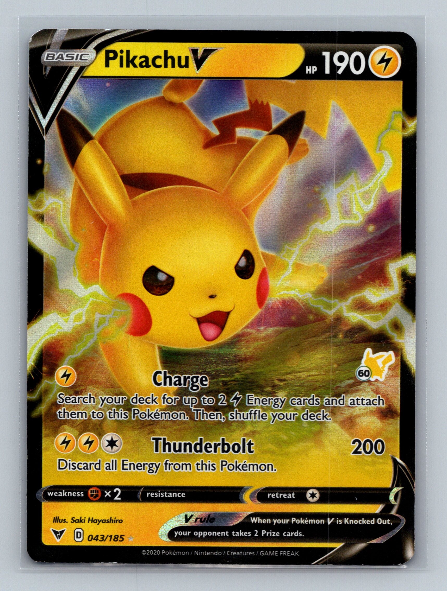 Pikachu V - 043/185 (#60 Pikachu Stamped)