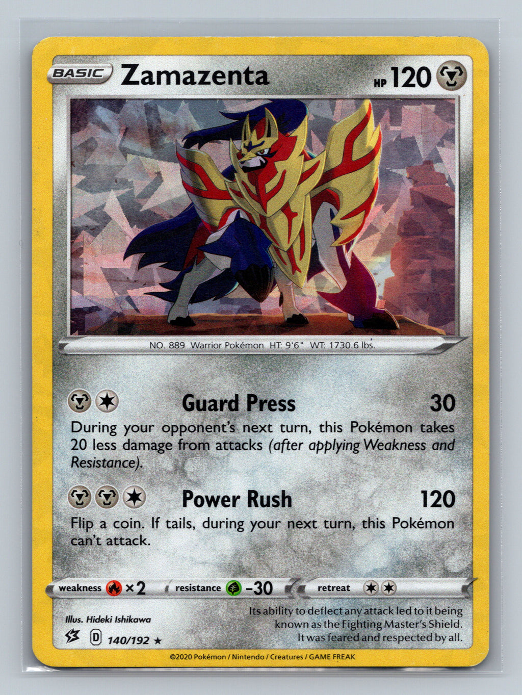 Zamazenta - 140/192 (Cracked Ice Holo)