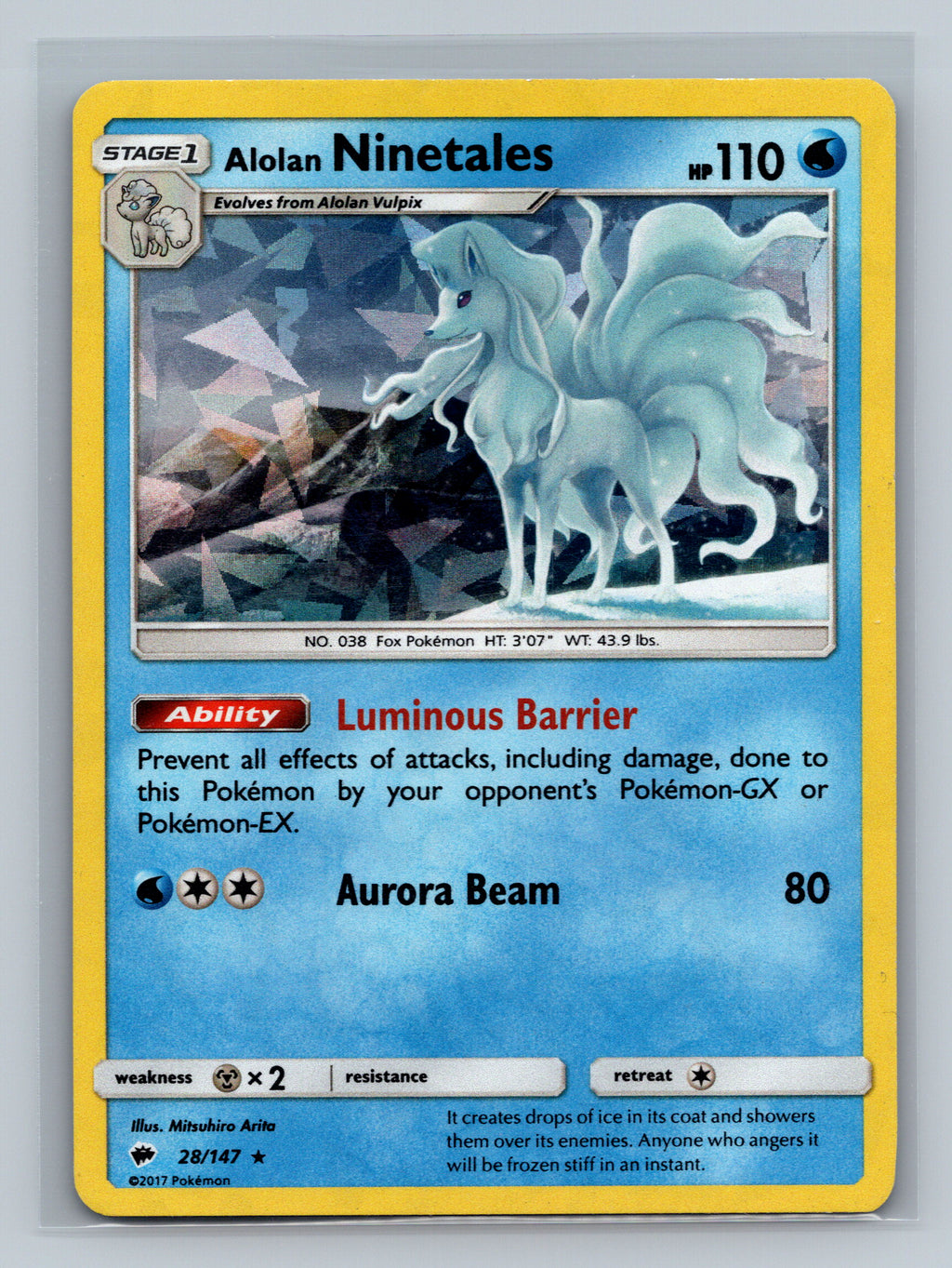 Alolan Ninetales - 28/147 (Cracked Ice Holo)