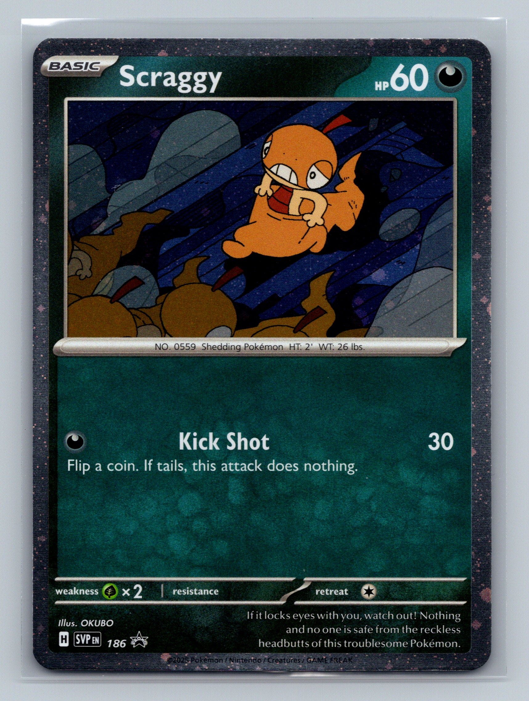 Scraggy - 186 (Cosmos Holo)