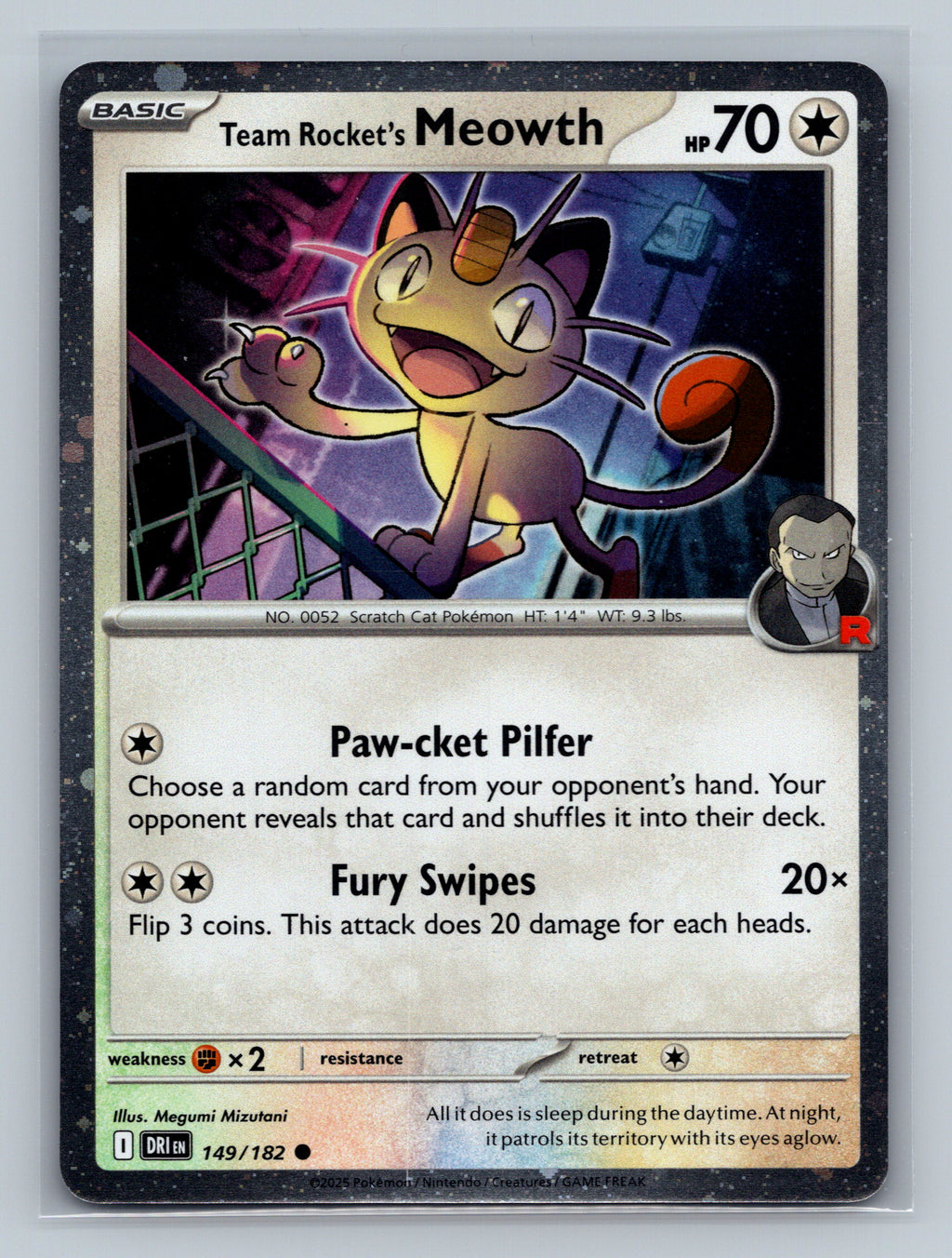 Team Rocket's Meowth (Cosmos Holo)
