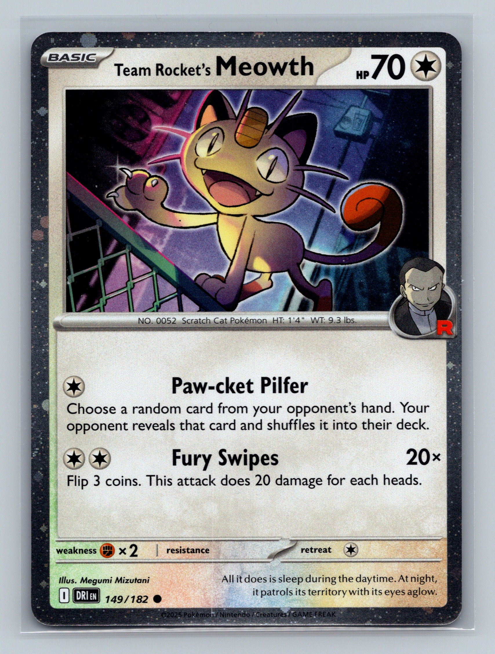 Team Rocket's Meowth (Cosmos Holo)