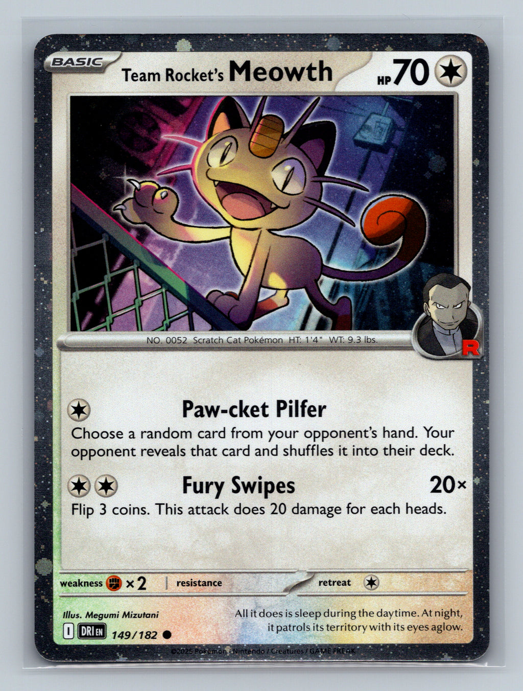 Team Rocket's Meowth (Cosmos Holo)