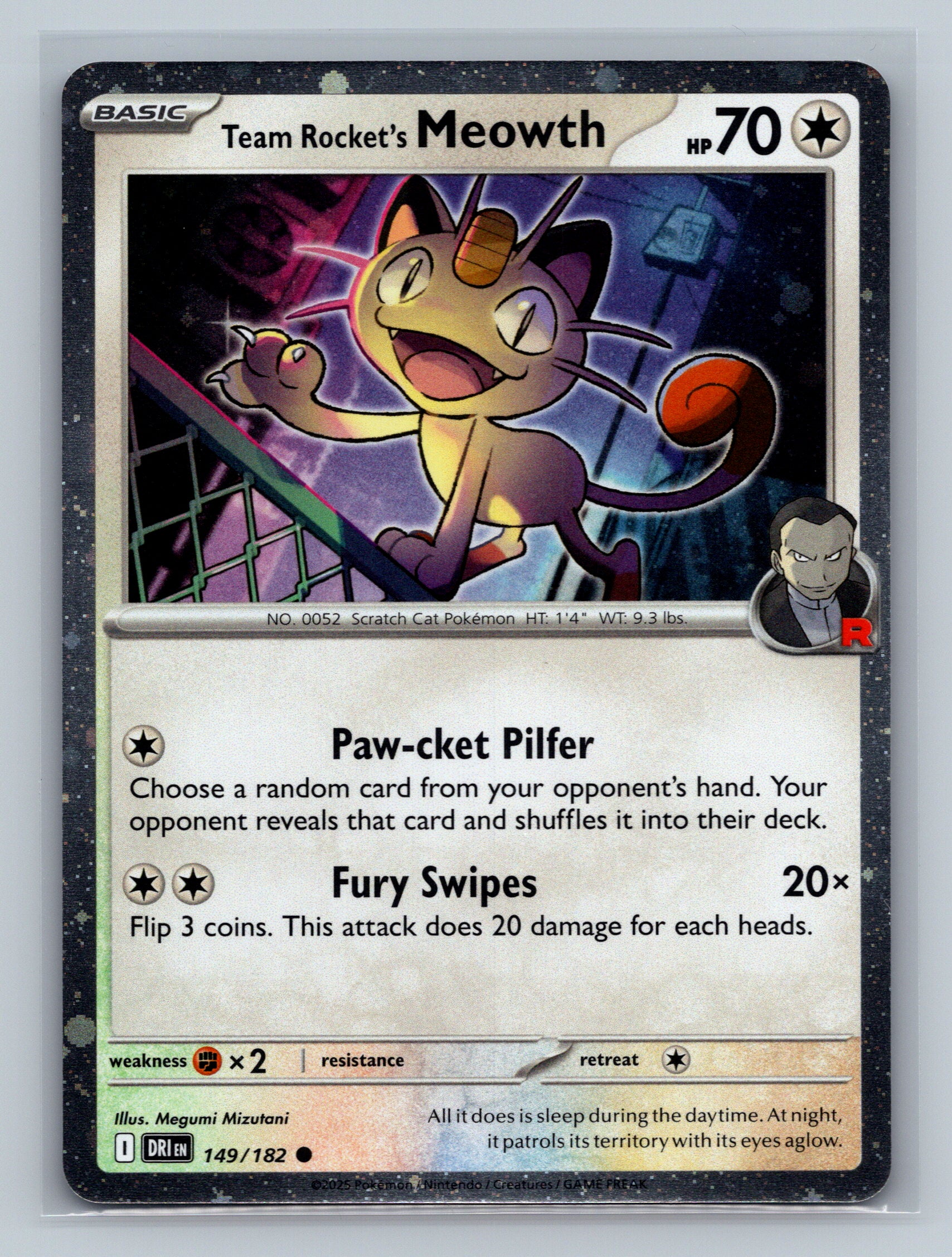 Team Rocket's Meowth (Cosmos Holo)
