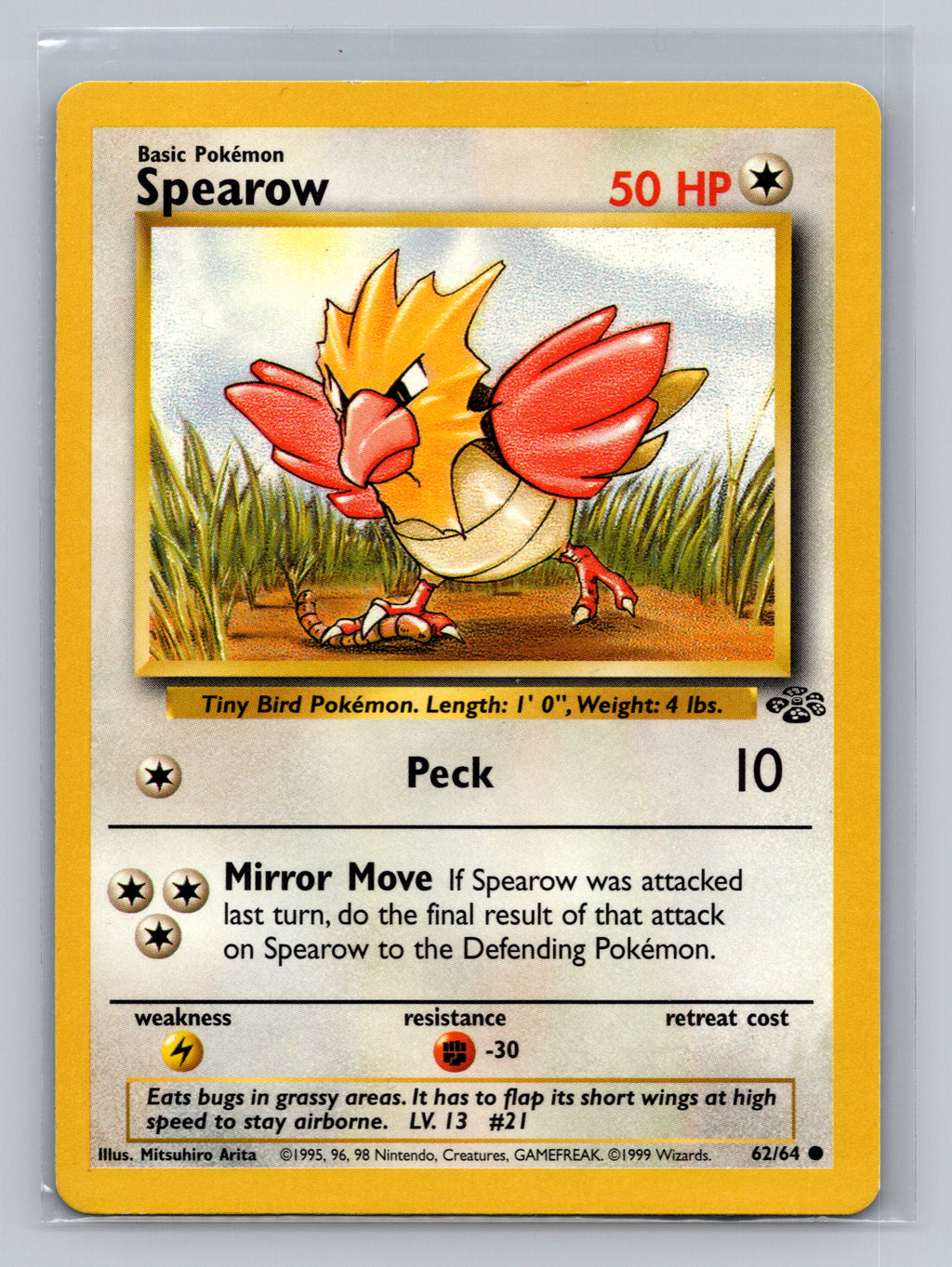Spearow 62/64 JU Pokemon Card English Unlimited Near Mint