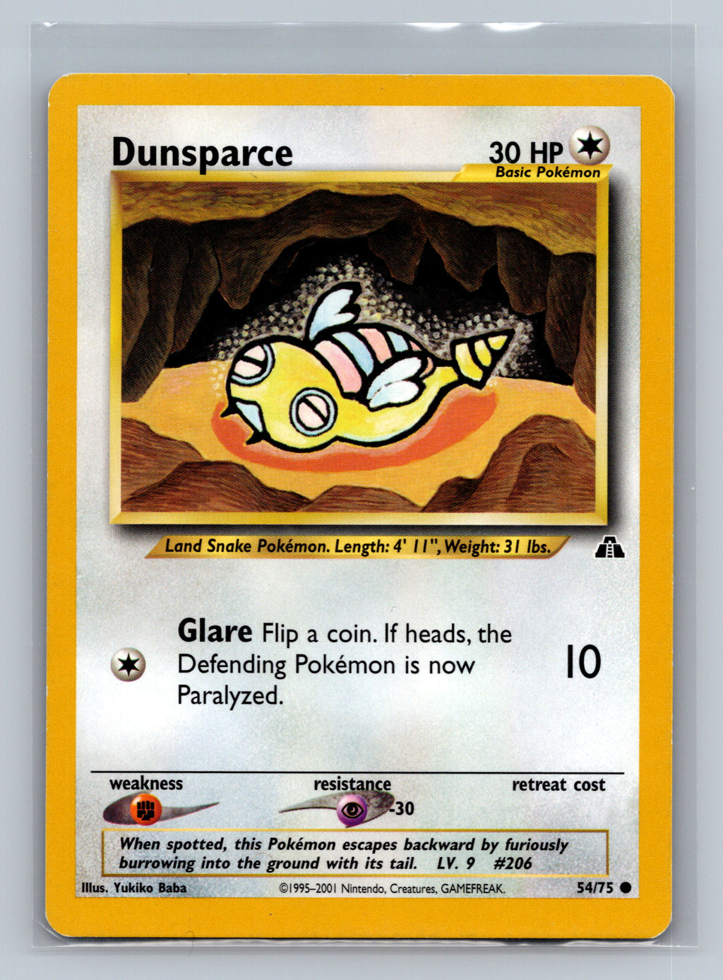 Dunsparce 54/75 N2 Pokemon Card English Unlimited Near Mint