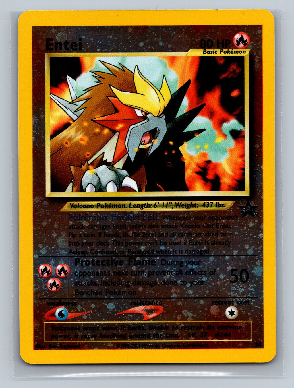 Entei 34/53 PR Pokemon Card English Reverse Holofoil Near Mint