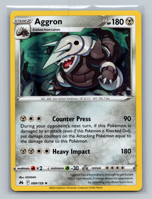 Aggron 089/159 CRZ Pokemon Card English Holofoil Near Mint