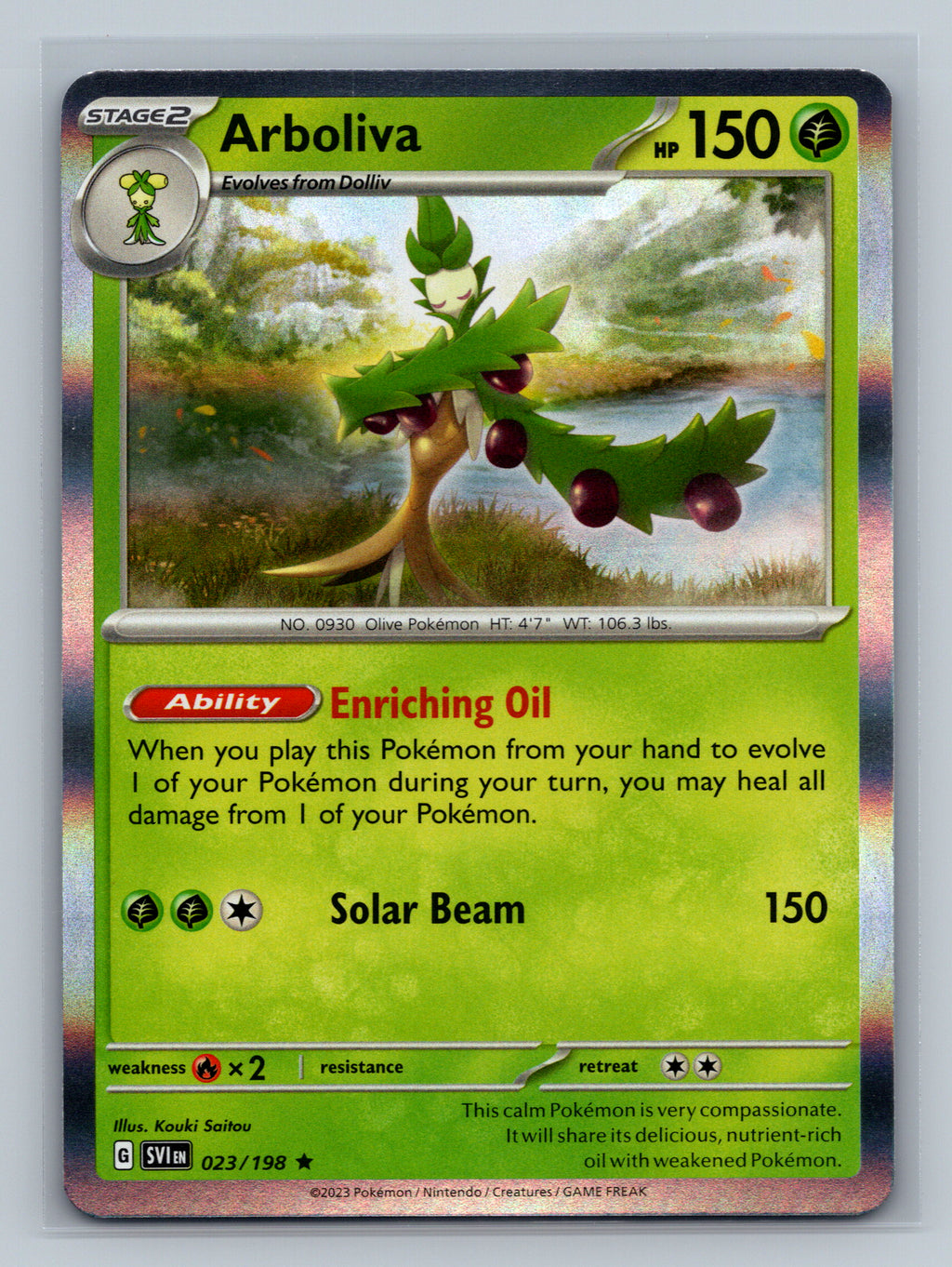 Arboliva 023/198 SVI Pokemon Card English Holofoil Near Mint
