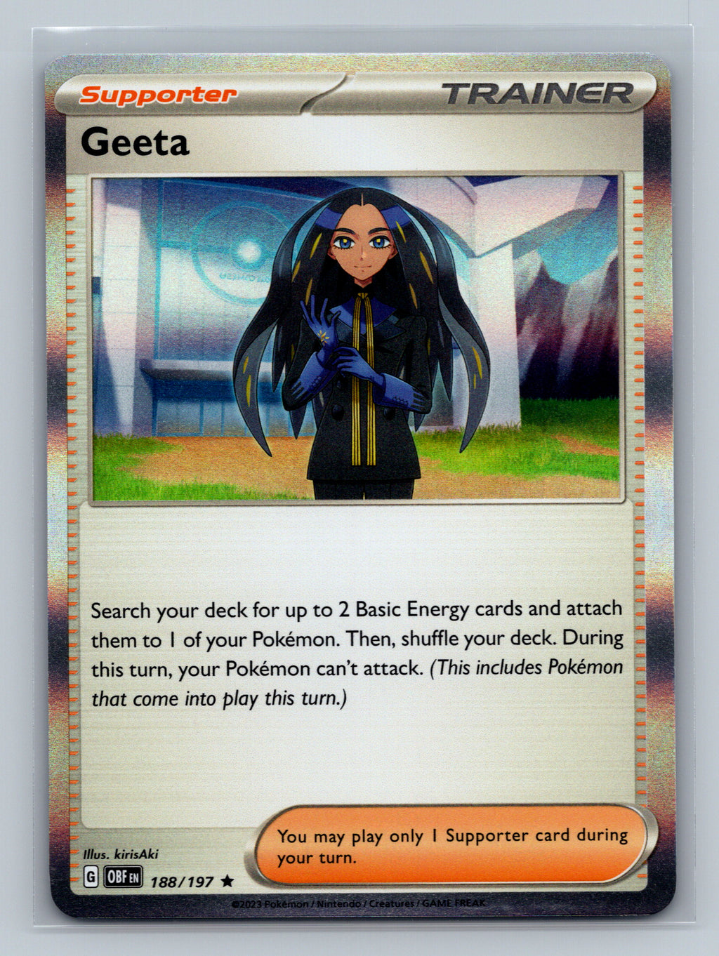 Geeta 188/197 OBF Pokemon Card English Holofoil Near Mint