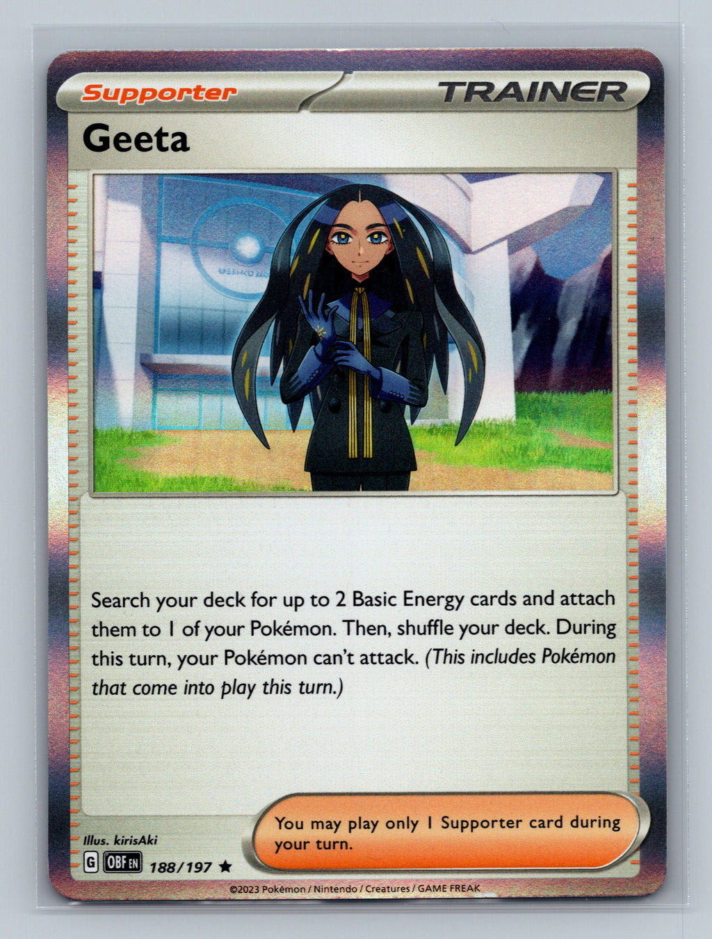 Geeta 188/197 OBF Pokemon Card English Holofoil Near Mint