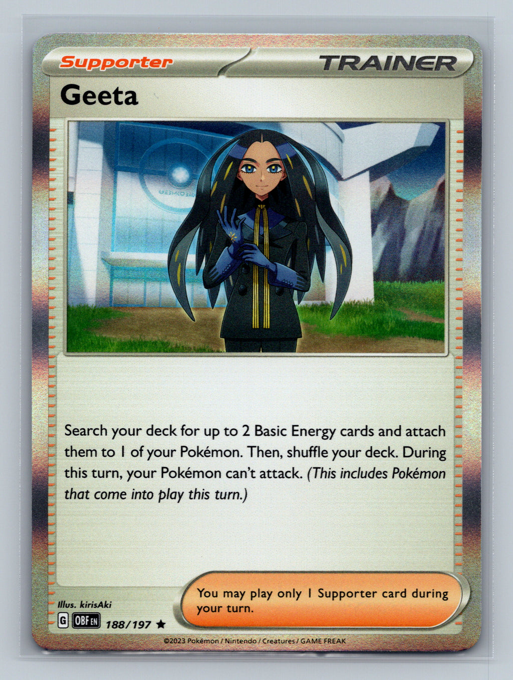 Geeta 188/197 OBF Pokemon Card English Holofoil Near Mint