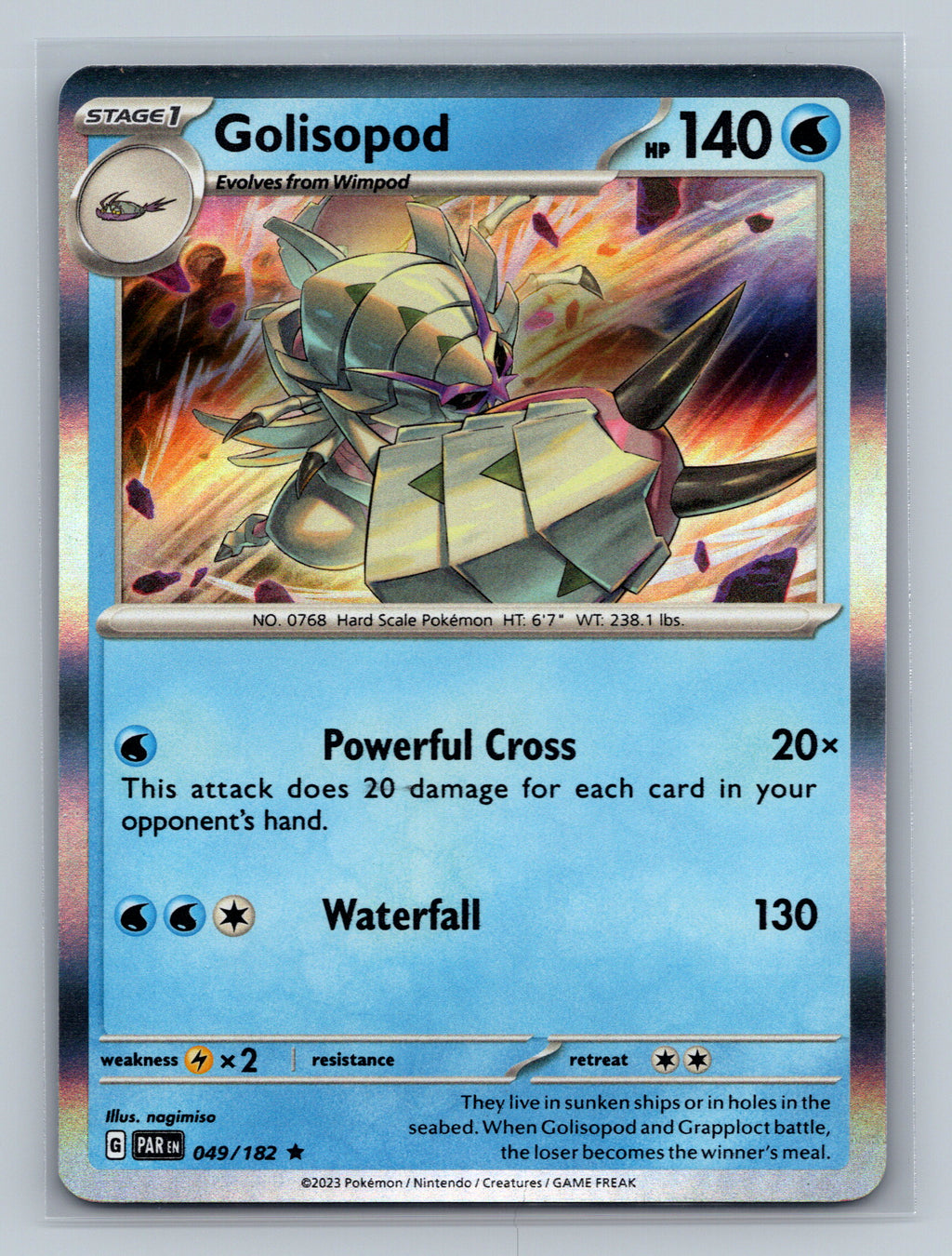 Golisopod 049/182 PAR Pokemon Card English Holofoil Near Mint