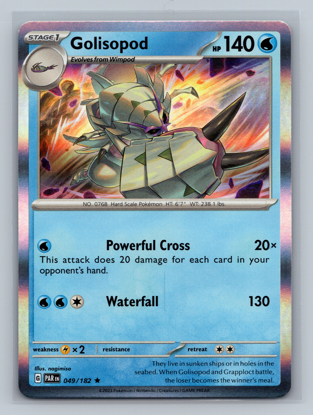 Golisopod 049/182 PAR Pokemon Card English Holofoil Near Mint