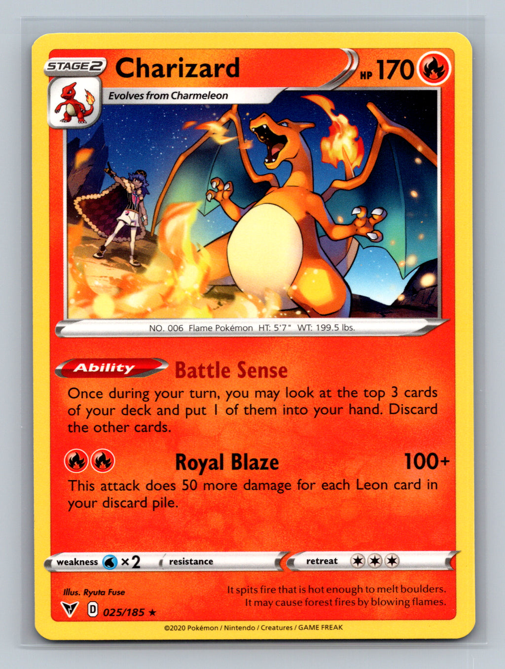 Charizard 025/185 SWSH04 Pokemon Card English Normal Near Mint