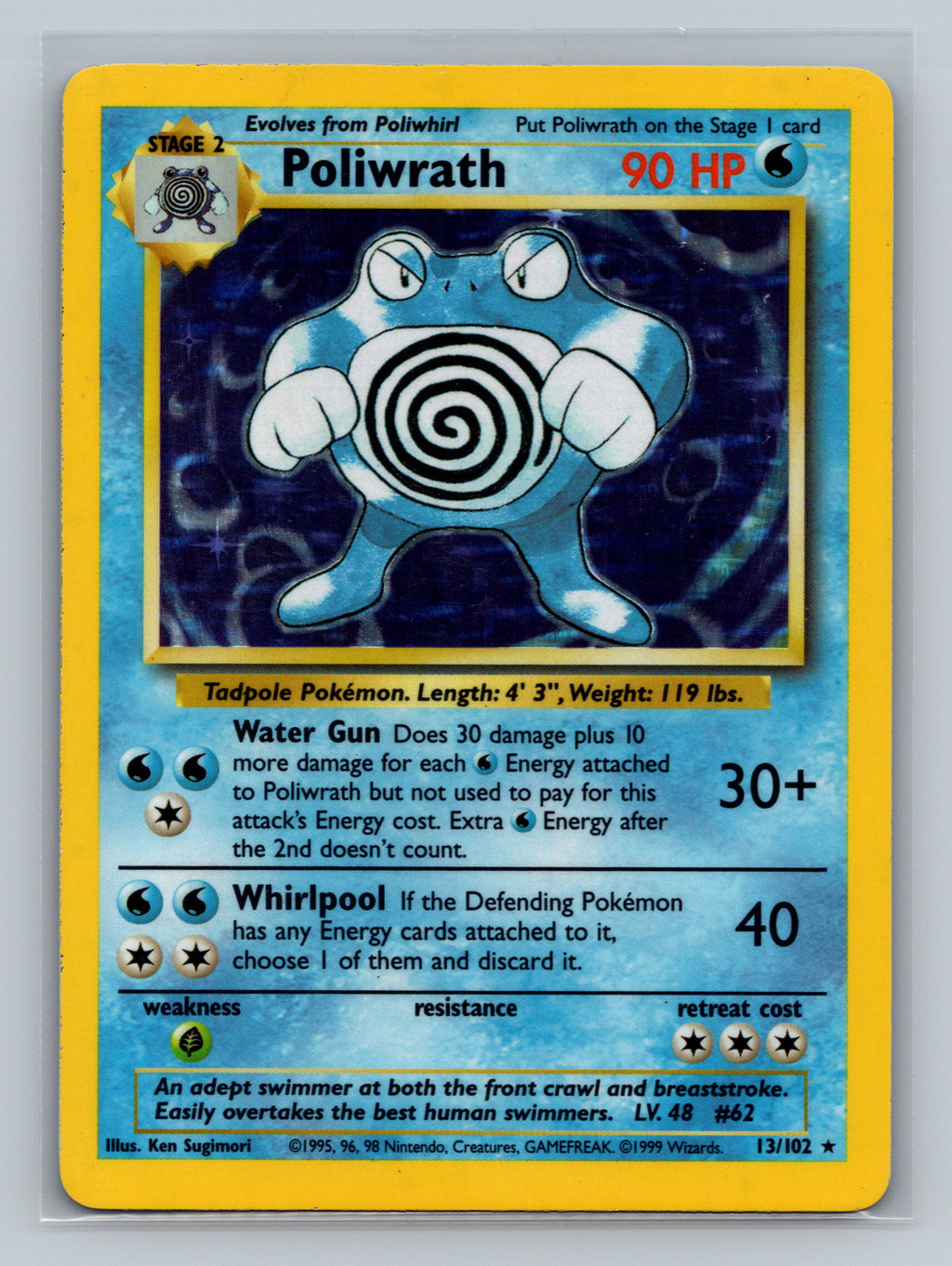 Poliwrath 013/102 BS Pokemon Card English Holofoil Near Mint