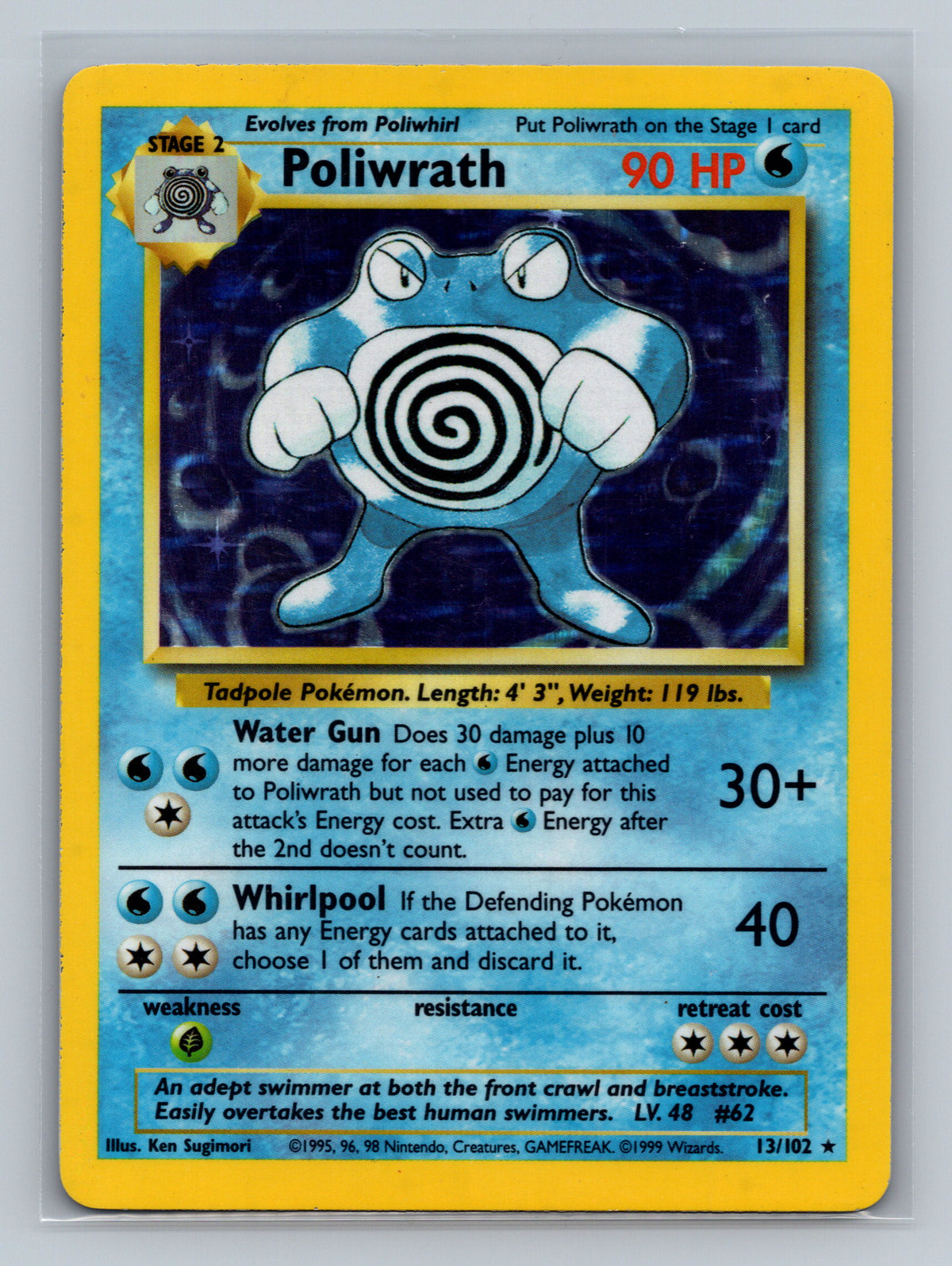 Poliwrath 013/102 BS Pokemon Card English Holofoil Near Mint