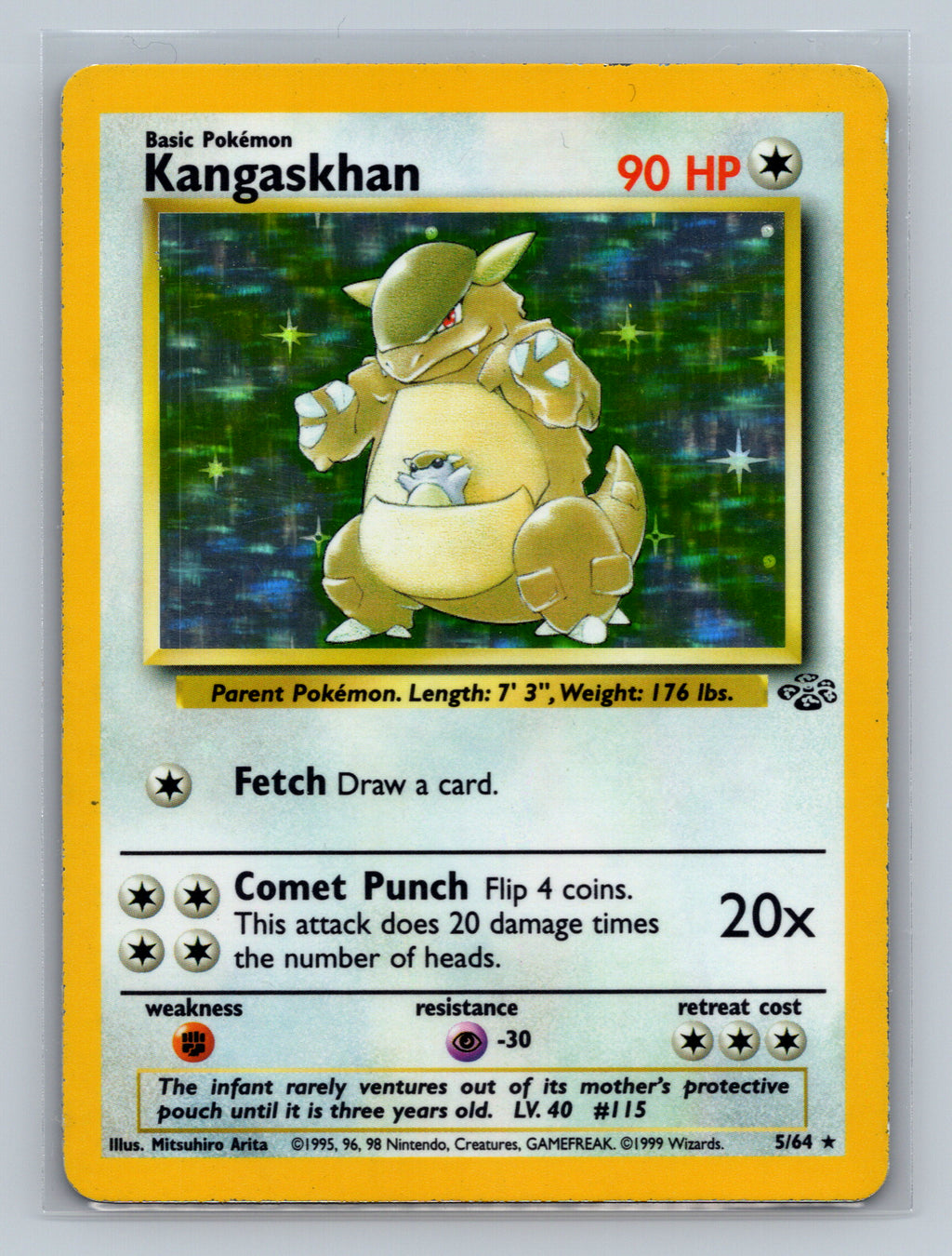 Kangaskhan (5) 05/64 JU Pokemon Card English Unlimited Holofoil Moderately Played