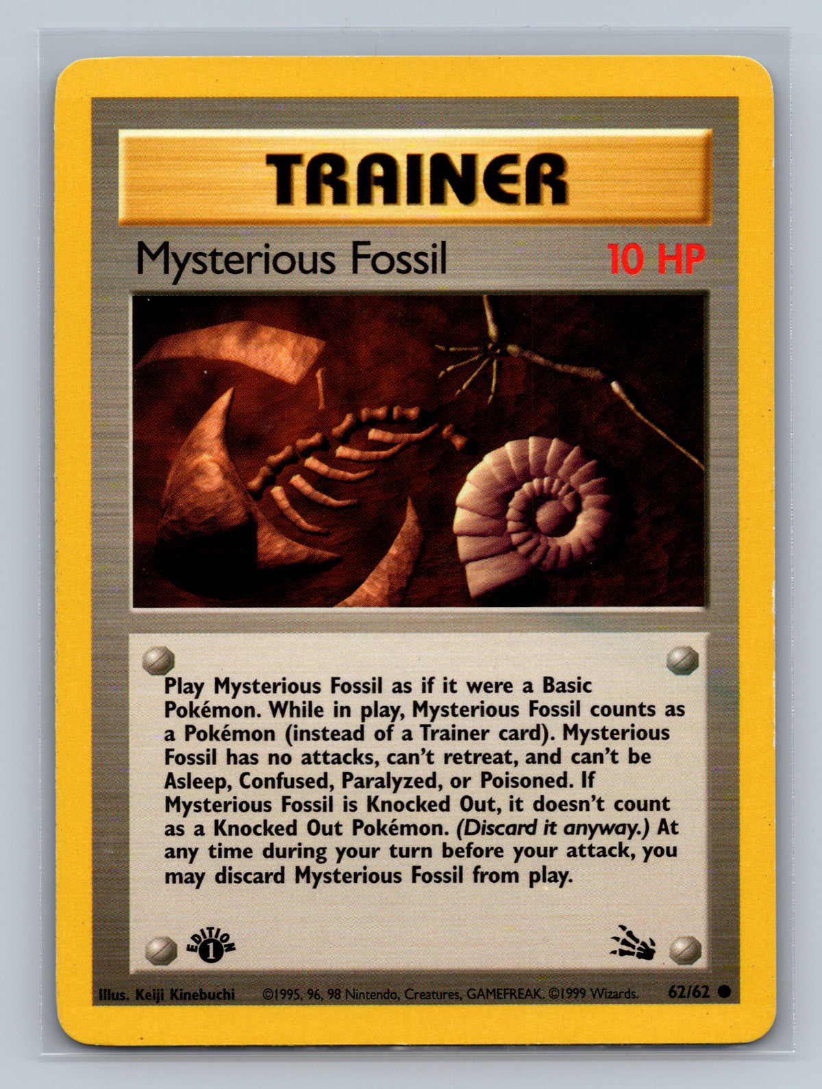 Mysterious Fossil 62/62 FO Pokemon Card English 1st Edition Lightly Played