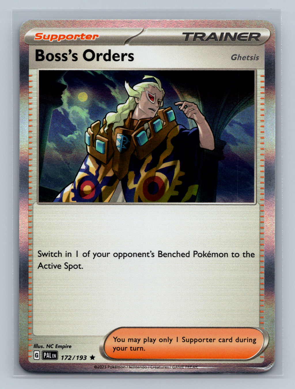 Boss's Orders - 172/193 PAL Pokemon Card English Holofoil Near Mint