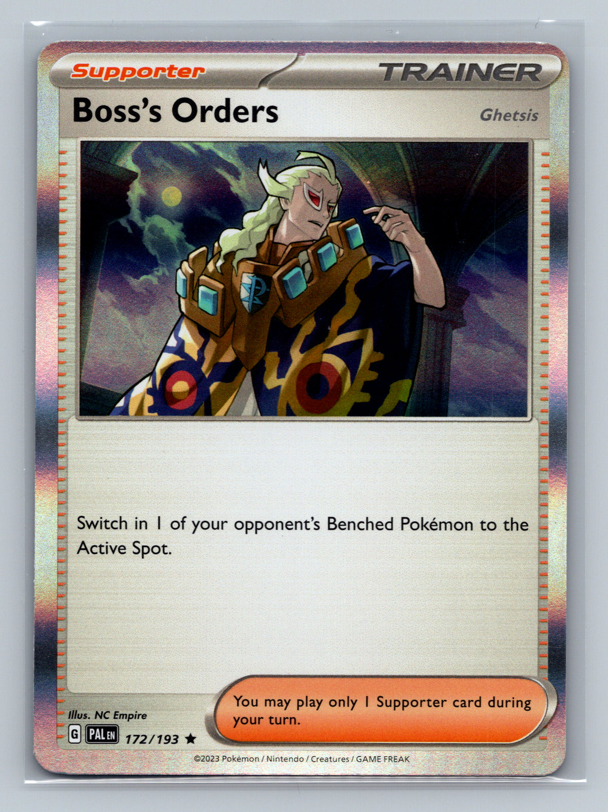 Boss's Orders - 172/193 PAL Pokemon Card English Holofoil Near Mint
