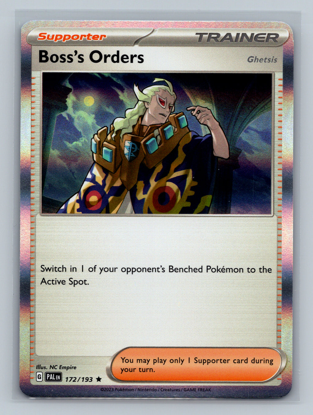Boss's Orders - 172/193 PAL Pokemon Card English Holofoil Near Mint