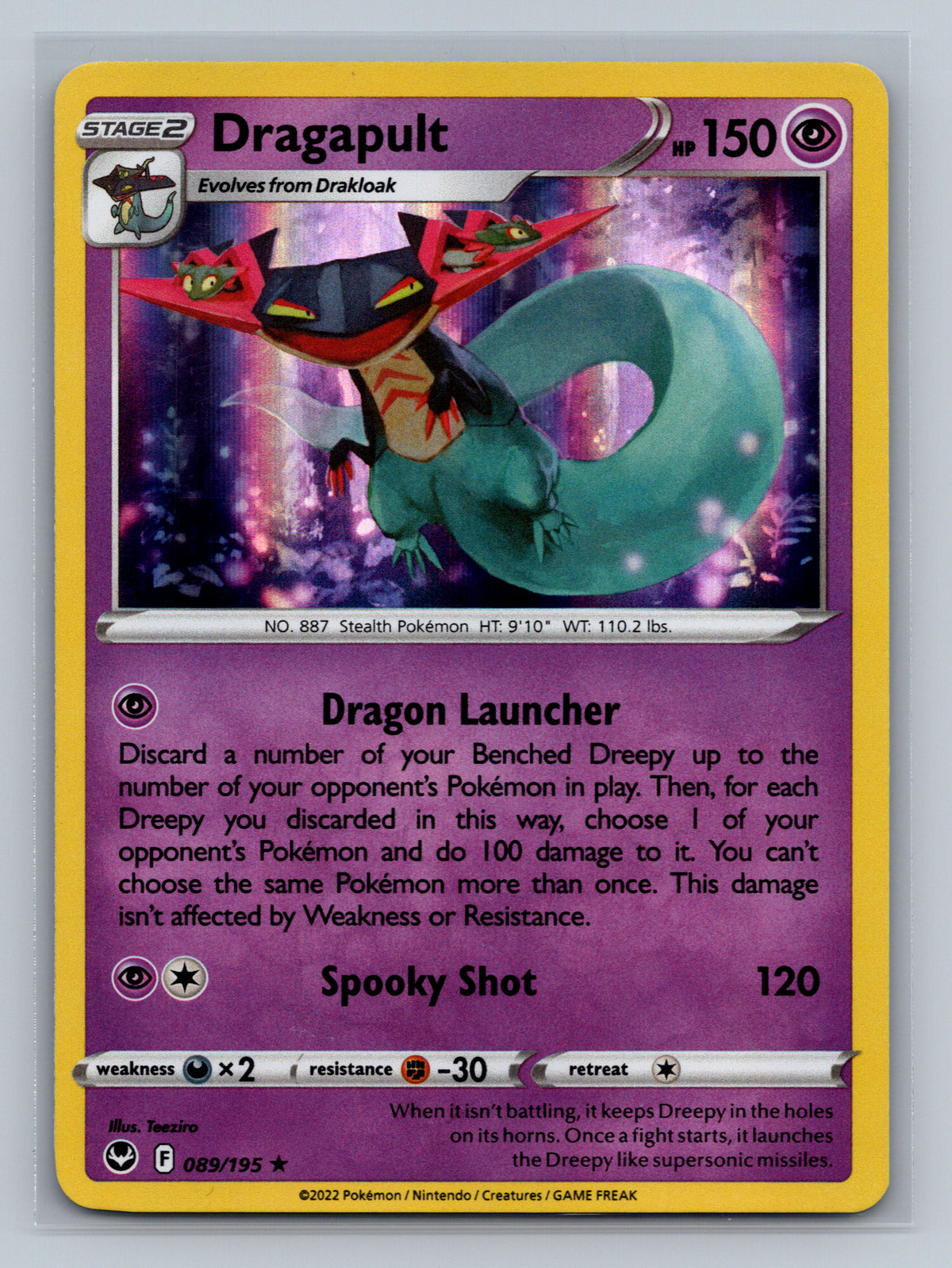Dragapult 089/195 SWSH12 Pokemon Card English Holofoil Near Mint