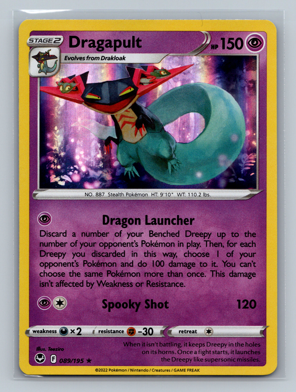 Dragapult 089/195 SWSH12 Pokemon Card English Holofoil Near Mint