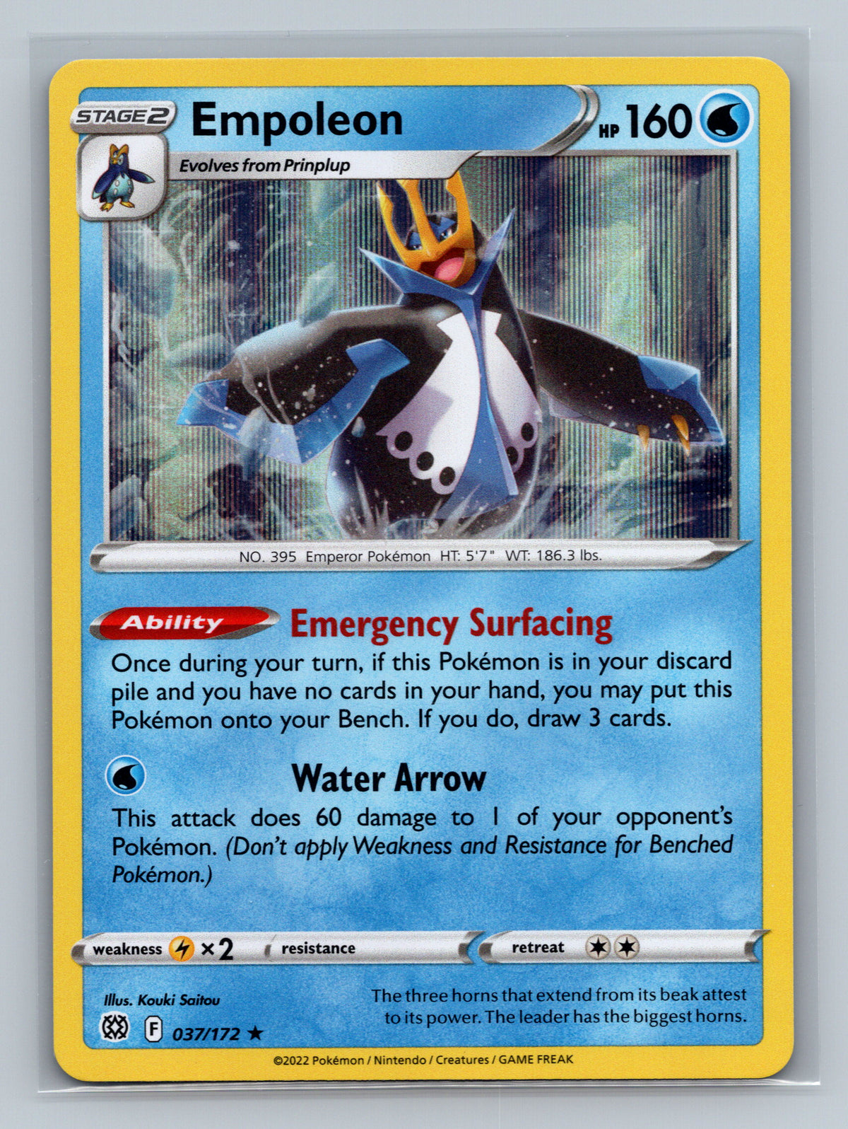 Empoleon 037/172 SWSH09 Pokemon Card English Holofoil Near Mint