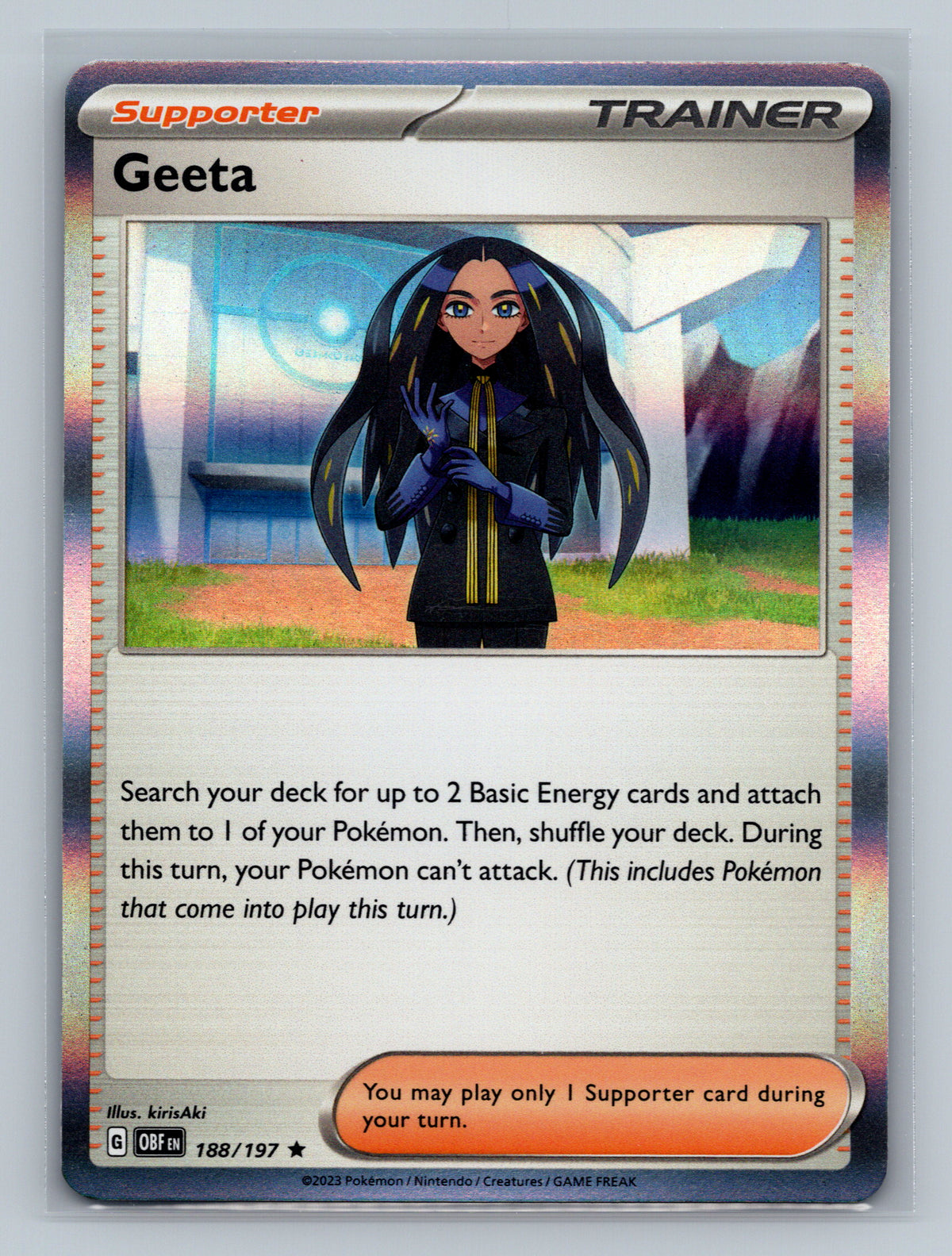 Geeta 188/197 OBF Pokemon Card English Holofoil Near Mint