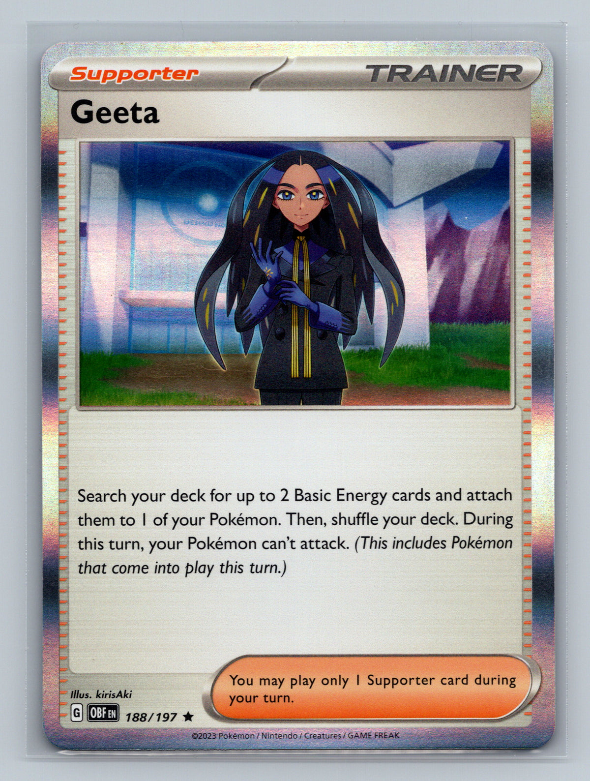 Geeta 188/197 OBF Pokemon Card English Holofoil Near Mint