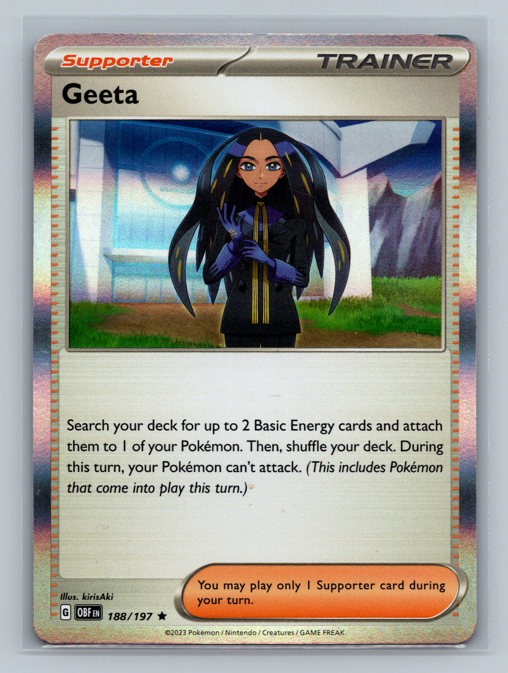 Geeta 188/197 OBF Pokemon Card English Holofoil Near Mint