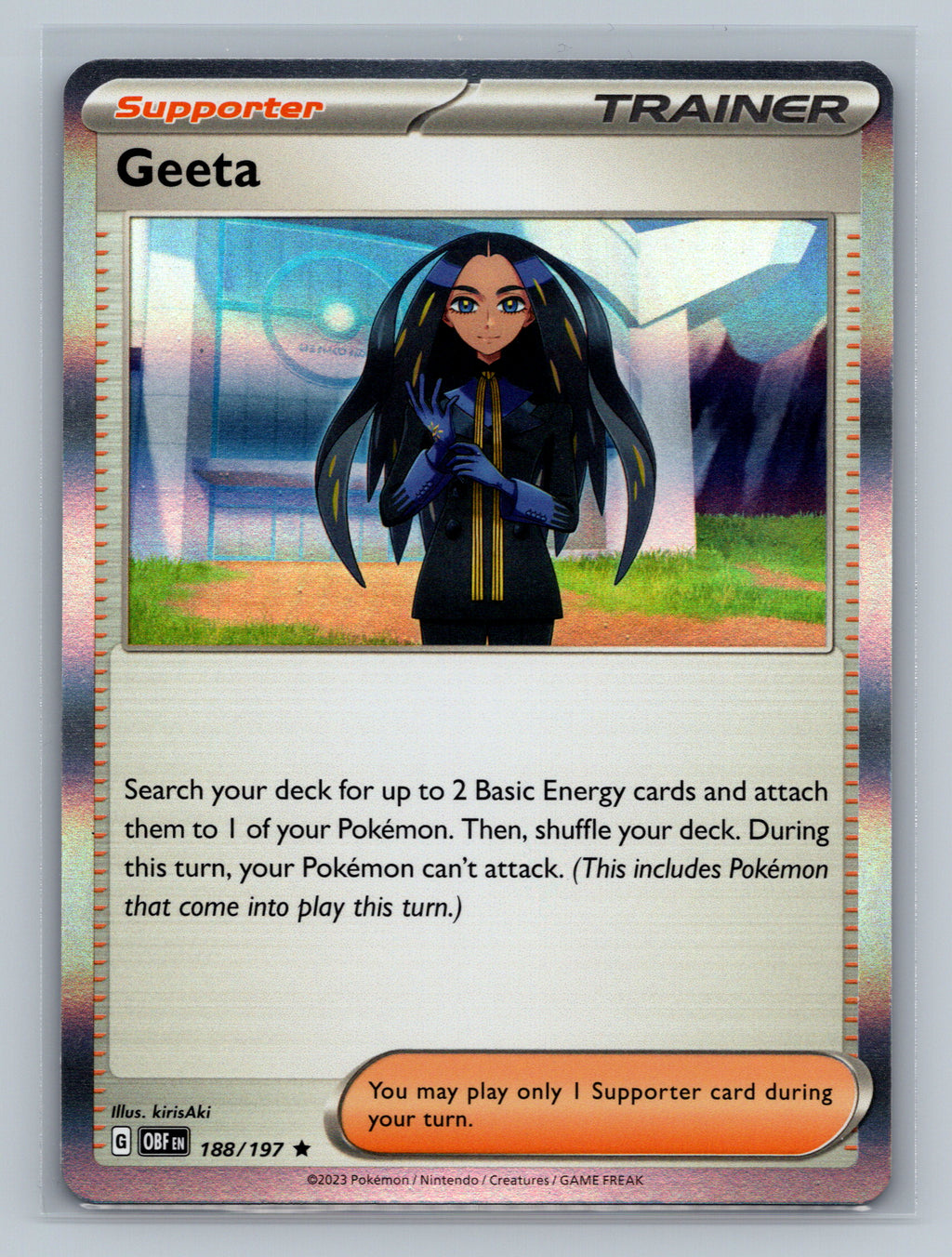 Geeta 188/197 OBF Pokemon Card English Holofoil Near Mint
