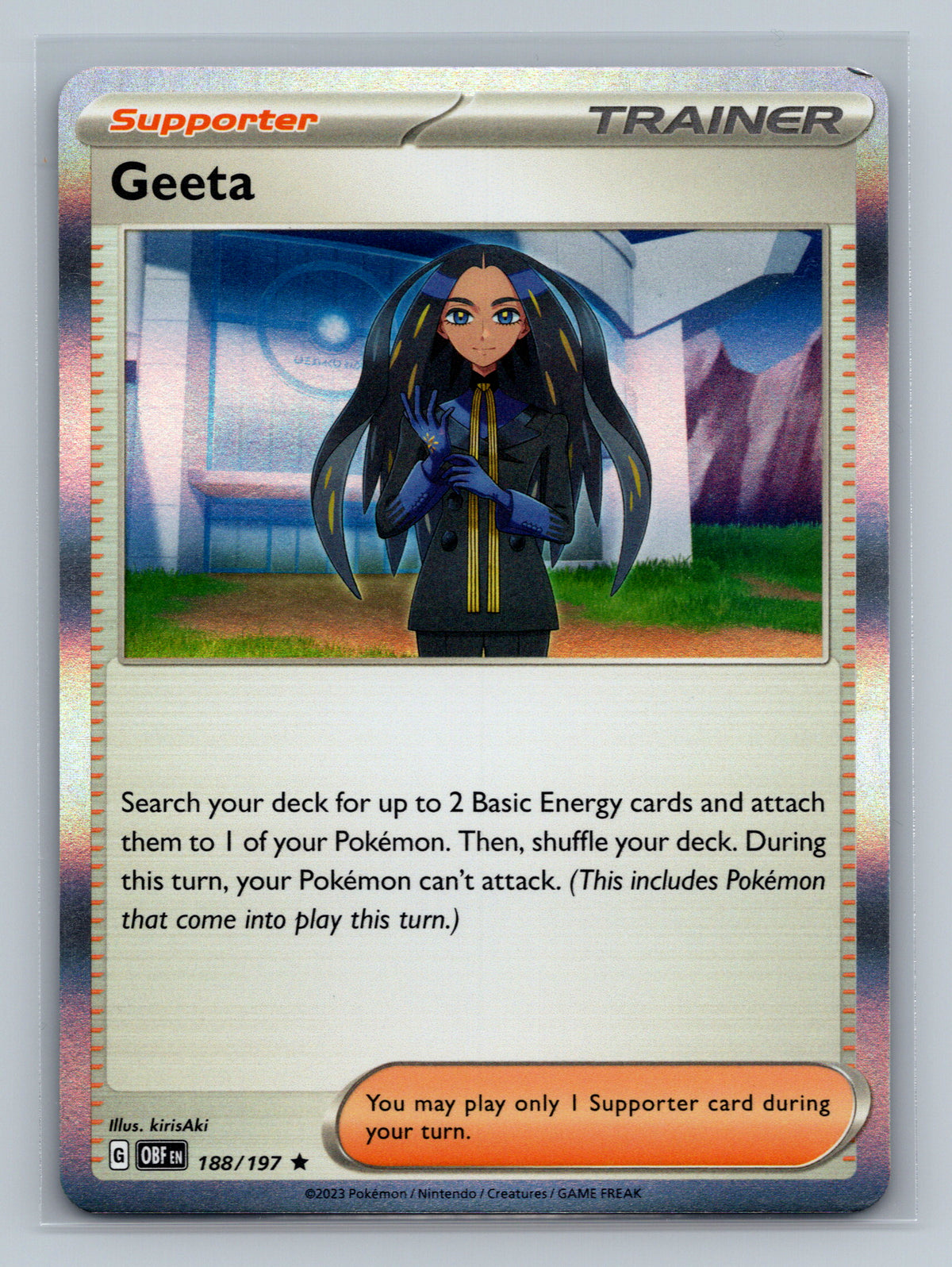 Geeta 188/197 OBF Pokemon Card English Holofoil Near Mint