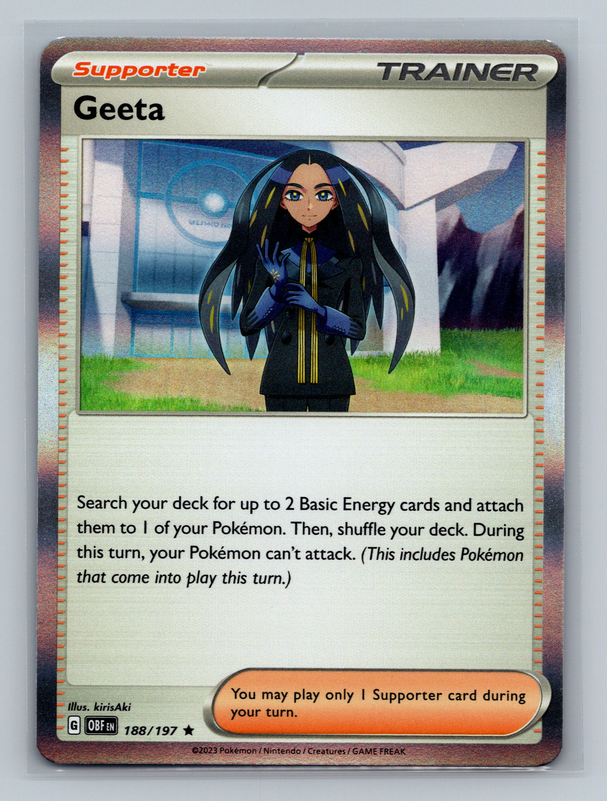 Geeta 188/197 OBF Pokemon Card English Holofoil Near Mint