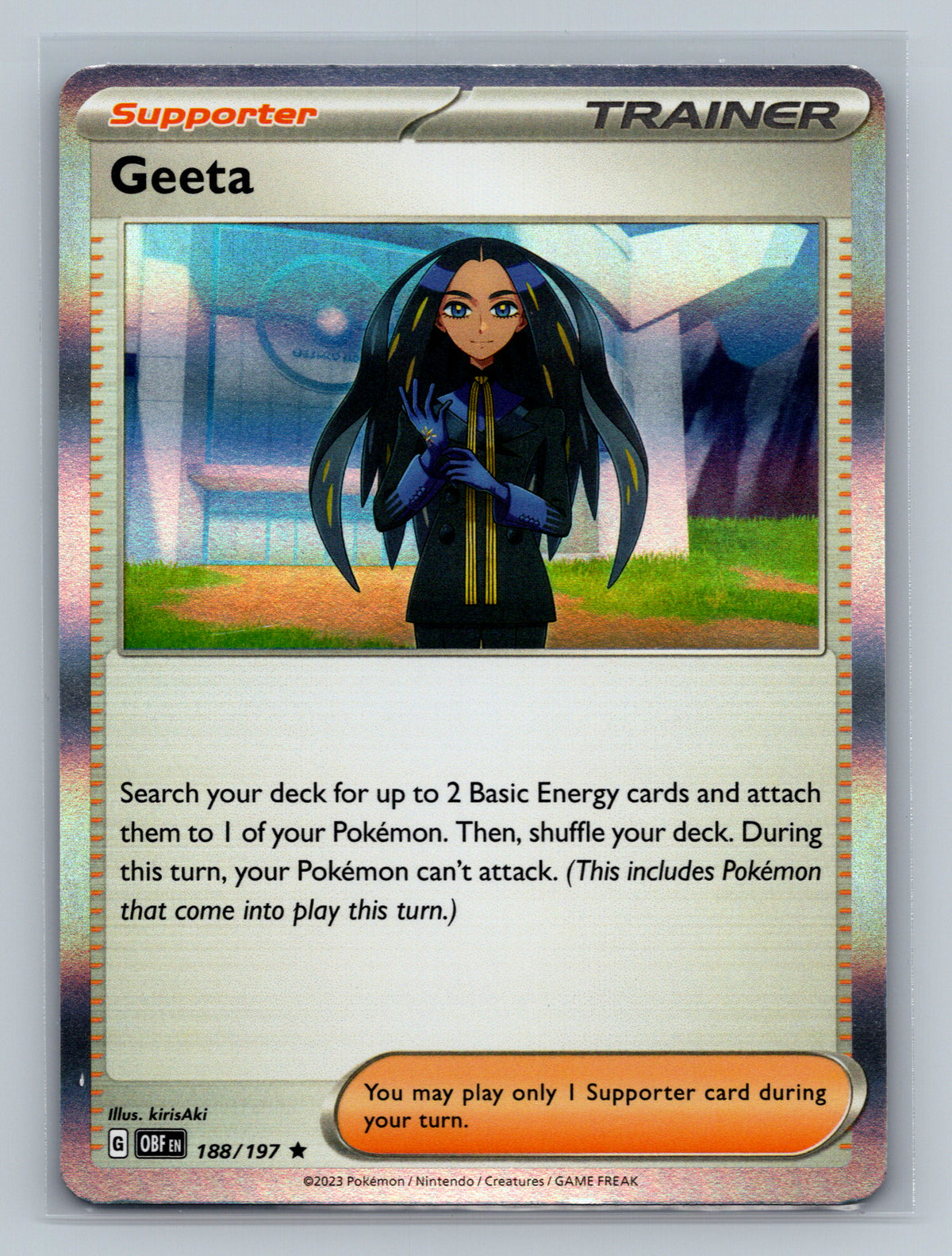 Geeta 188/197 OBF Pokemon Card English Holofoil Near Mint