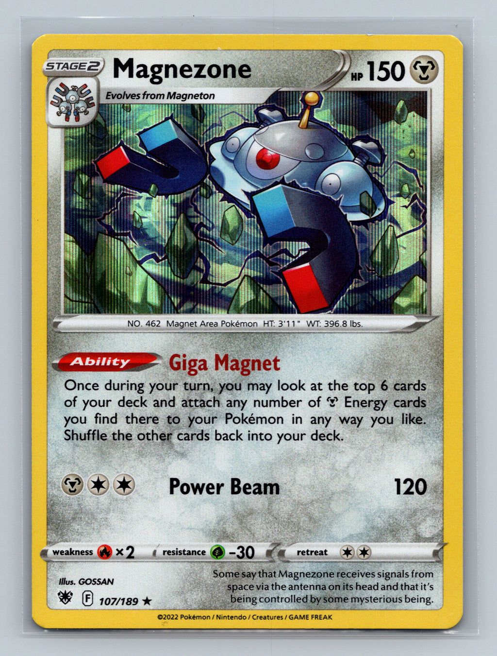 Magnezone 107/189 SWSH10 Pokemon Card English Holofoil Near Mint