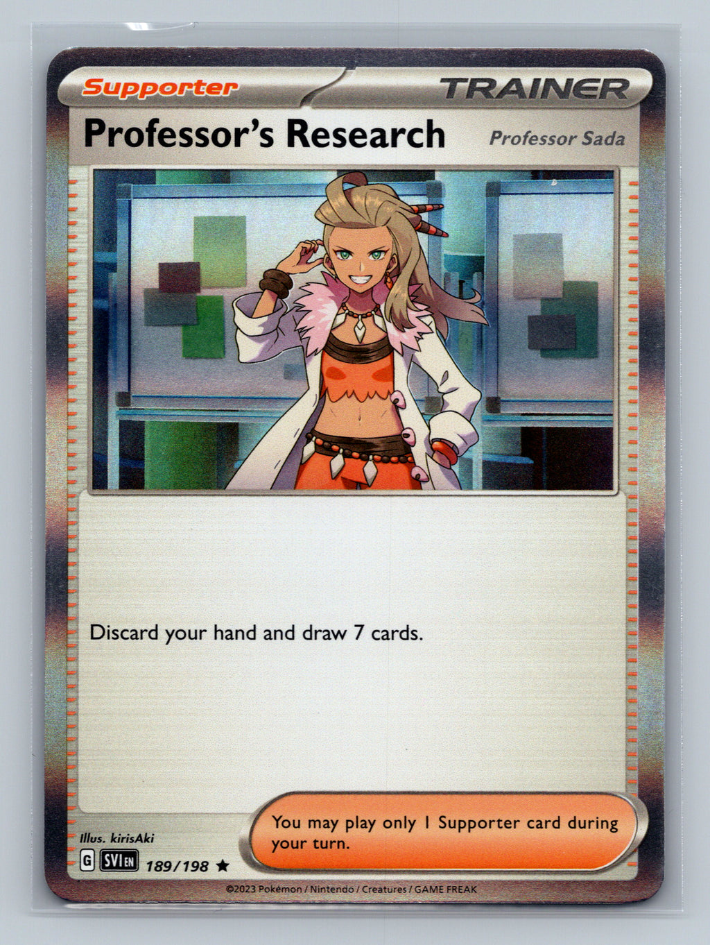 Professor's Research [Professor Sada] - 189/198 SVI Pokemon Card English Holofoil Near Mint