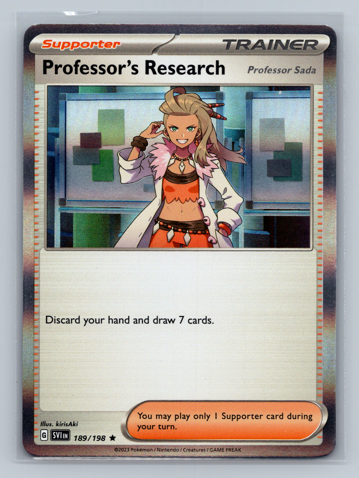 Professor's Research [Professor Sada] - 189/198 SVI Pokemon Card English Holofoil Near Mint