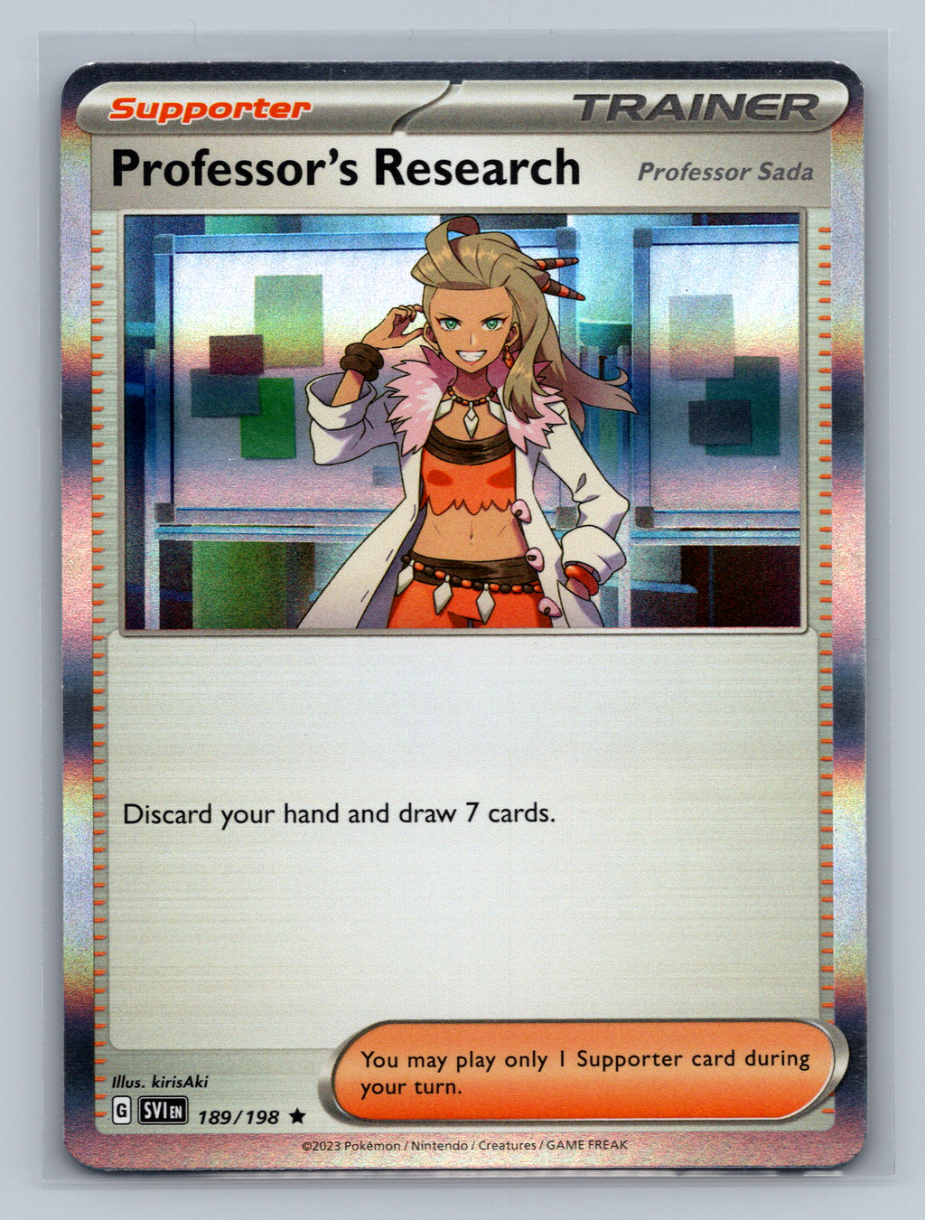 Professor's Research [Professor Sada] - 189/198 SVI Pokemon Card English Holofoil Near Mint