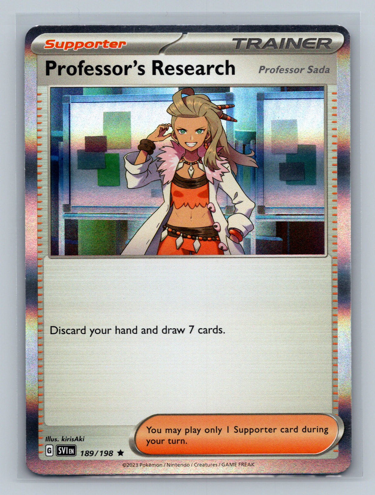Professor's Research [Professor Sada] - 189/198 SVI Pokemon Card English Holofoil Near Mint