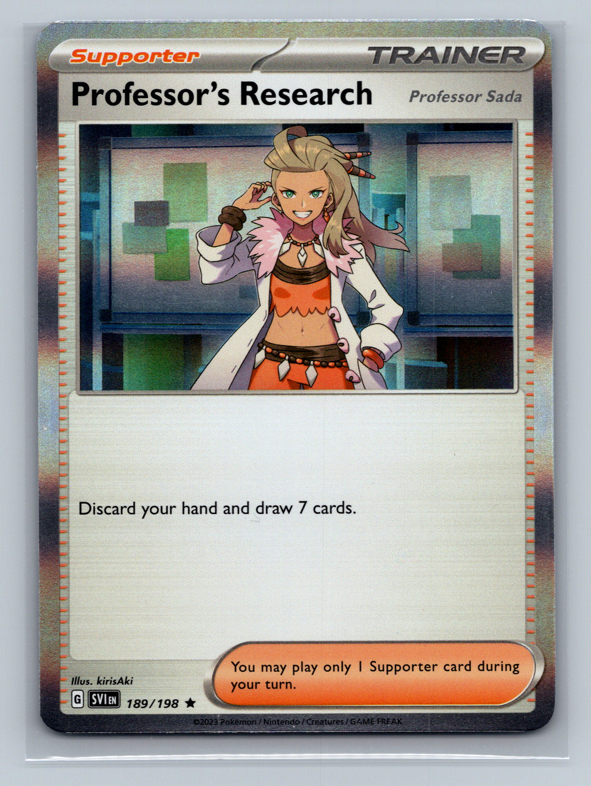 Professor's Research [Professor Sada] - 189/198 SVI Pokemon Card English Holofoil Near Mint