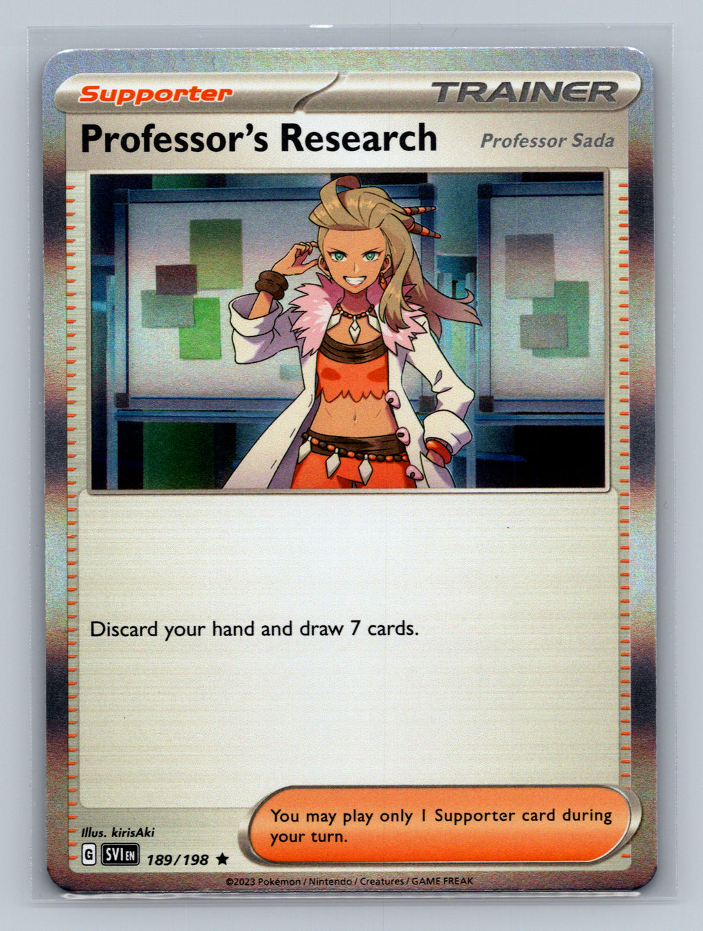 Professor's Research [Professor Sada] - 189/198 SVI Pokemon Card English Holofoil Near Mint