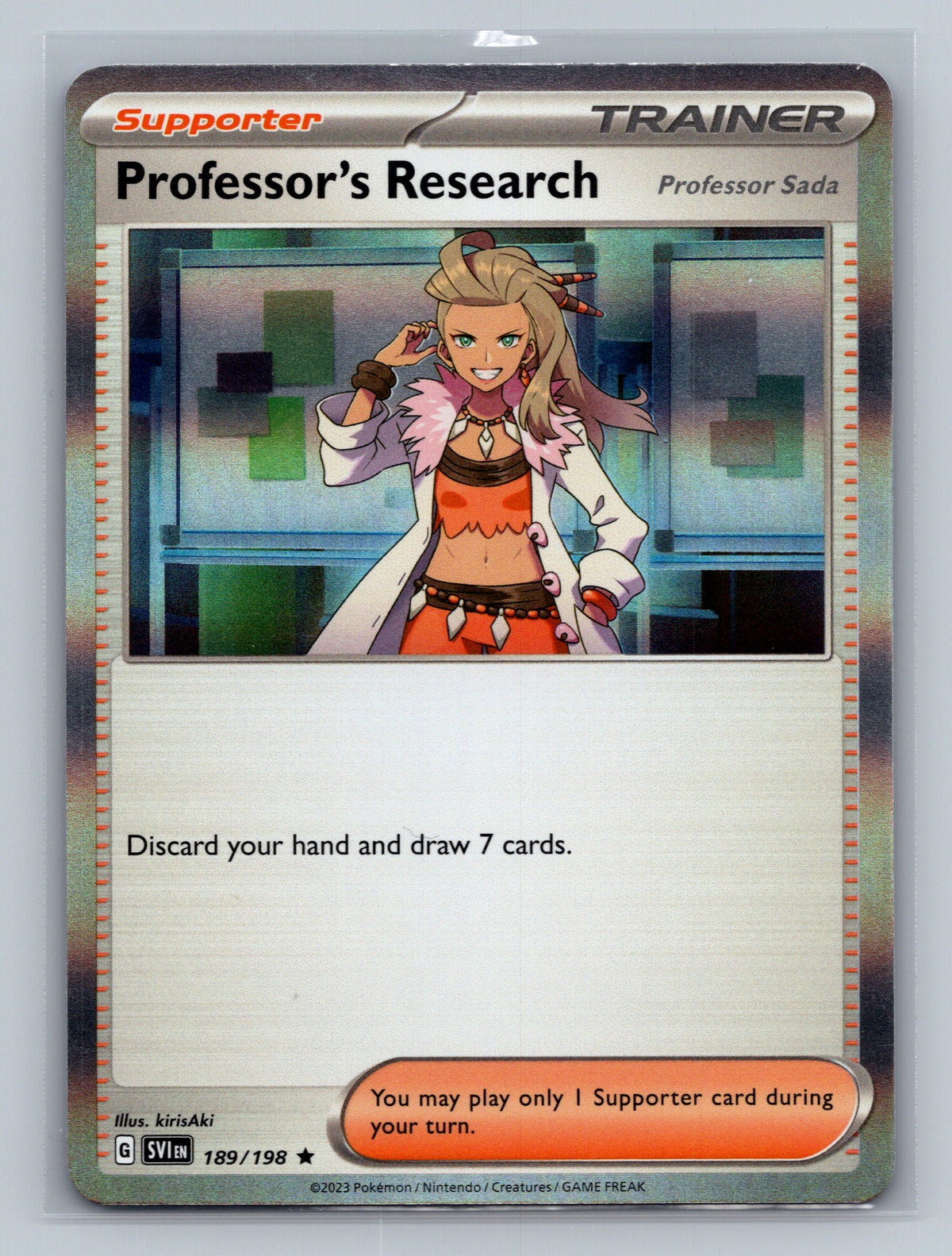 Professor's Research [Professor Sada] - 189/198 SVI Pokemon Card English Holofoil Near Mint