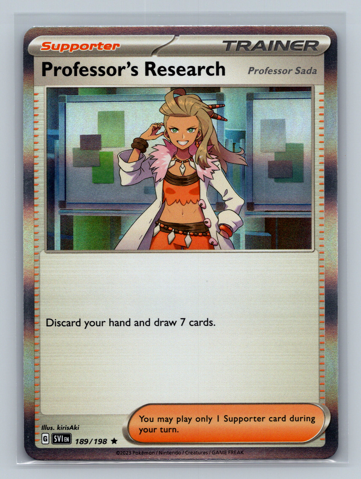 Professor's Research [Professor Sada] - 189/198 SVI Pokemon Card English Holofoil Near Mint
