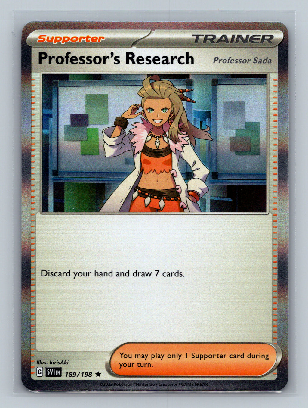 Professor's Research [Professor Sada] - 189/198 SVI Pokemon Card English Holofoil Near Mint